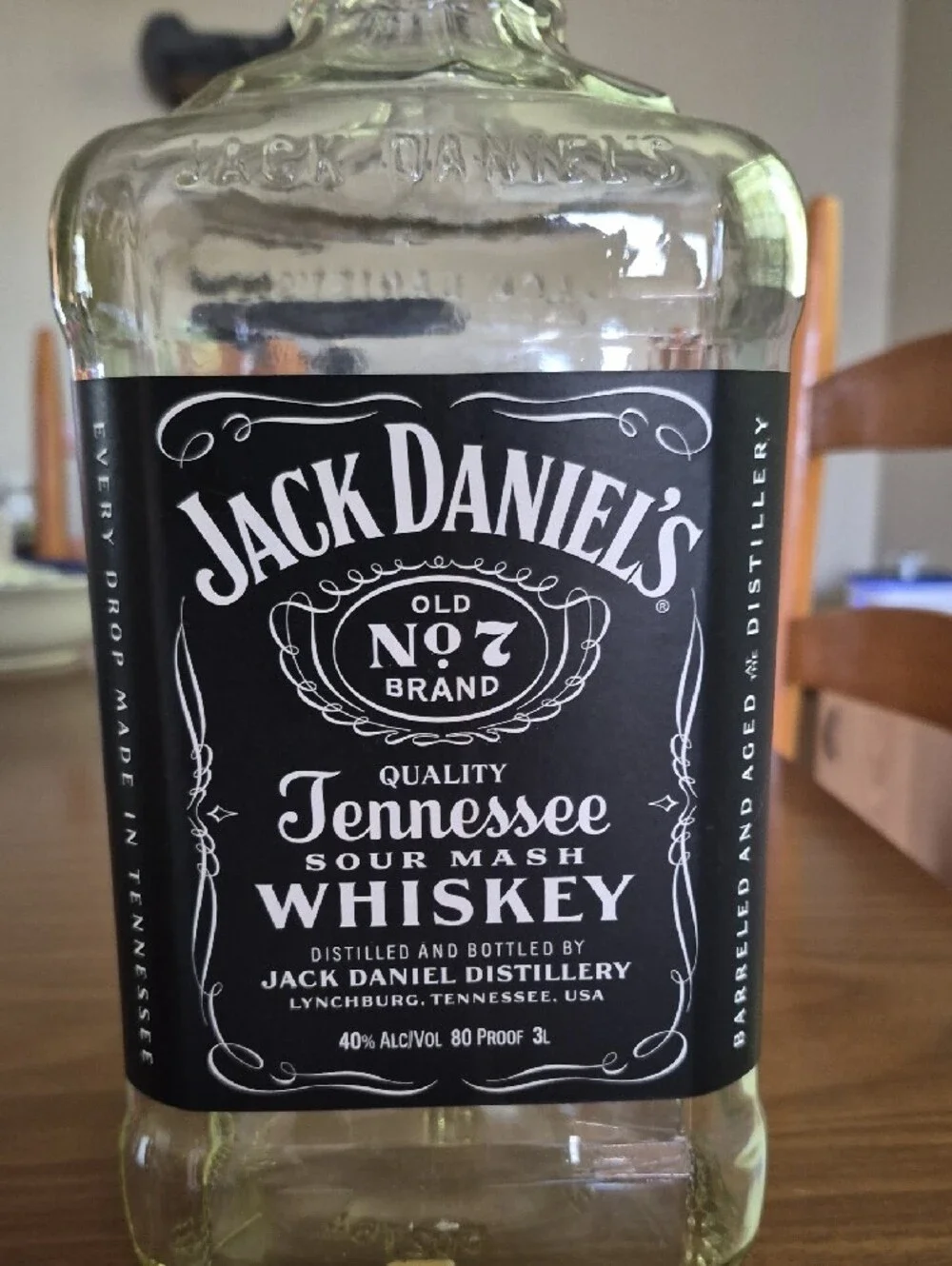 Jack Daniels Black Label Bottle - Black and Clear